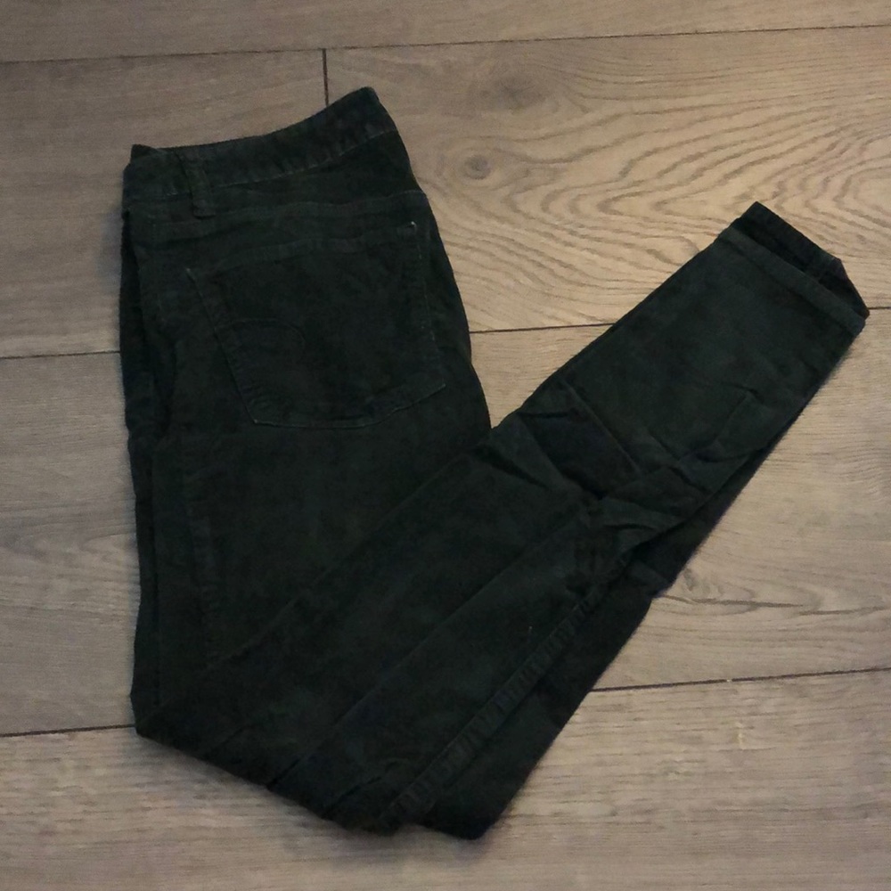 Dark green cords